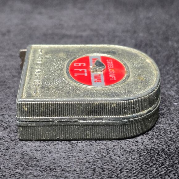 Vintage Silver Stanley White Tape 6 Foot Tape Measure & 2 Inches Made in USA - Picture 3 of 14